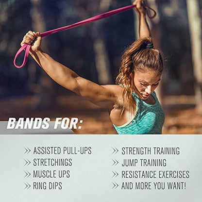 RitFit Pull Up Assist Band in Natural Latex for Stretching and Mobility - color: Pink