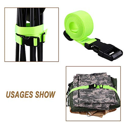 MAGARROW 24" 40" 60" 100" Strap Buckle Packing Straps Adjustable 1-Inch Belt - color: Neon Green (4-Pack), size: 1" Wide - 40" Long