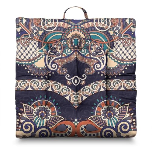 Meditation Cushion, Floor Pillows for Sitting, Meditation Pillow for Tatami Living Room, Yoga Sitting, Floor Pillow in Home & Outdoor, Memory Foam Added, 22x22 Inch - color: Ancient Totem, size: Square