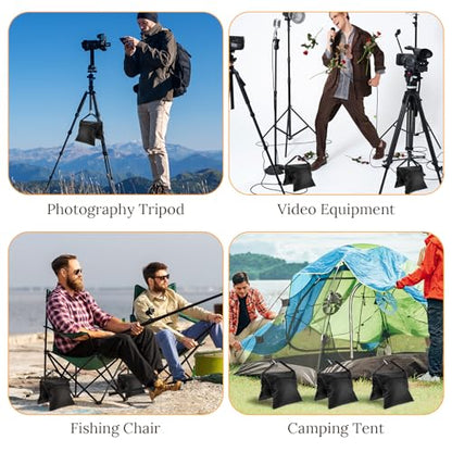 8 Pack Heavy Duty Sandbags with Clips, 20"x9.6" Oxford Cloth Weight Bags for Photography Studio Light Stand, Canopy, Tripod & Outdoor Tent