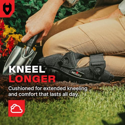NoCry Professional Gel Knee Pads for Work with Soft Foam and Gel Cushion — Heavy Duty Cap, Reinforced Adjustable Straps, Military Grade Rivets and Built-in Hang Loops — Perfect for Construction - style: Original