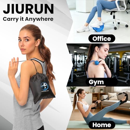 JIURUN 족저근막염용 종아리 스트레처 및 풋 로커 - 다리 스트레칭 스트랩, 햄스트링 및 종아리 스트레처, 다리와 허벅지 스트레칭에 적합 (블루)