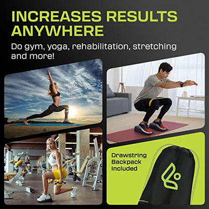 Flexelent Heel Elevated Squat Wedge Block Pair, 17° Angle, Bag Included - color: Lime Green