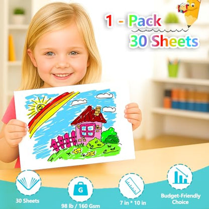 Mixed Media Sketchbook 7"x10" Multimedia Sketchbook, 30 Sheets Sketch Book | Top Spiral Bound Sketch Book, 98lb/160gsm Mixed Media Paper, Watercolor Paper Sketch Pads for Drawing, Painting, Art Supplies - size: 7" x 10"