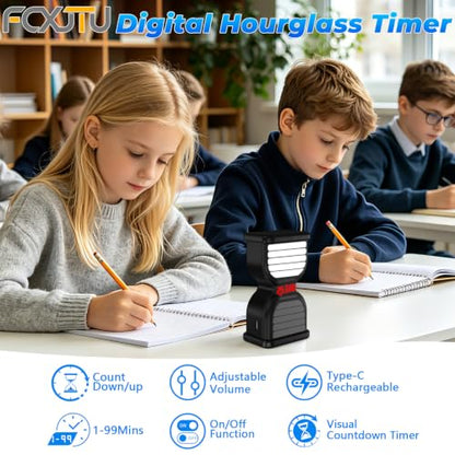 Digital Hourglass Timer for Productivity, Visual Countdown with Flight Flow - color: Black