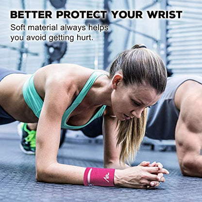 NEWZILL Wrist Wallet Wristband with Zipper - Cotton Sweatbands for Men & Women, Ideal for Running, Walking, Basketball, Football, Tennis, Hiking - color: Pink, style: Large-1PCS