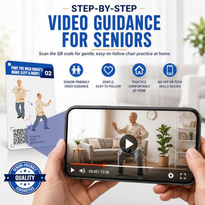 POCAZONE Tai Chi for Seniors Over 60, 46 Exercise Cards & Video Guide - color: Standing Tai Chi Cards