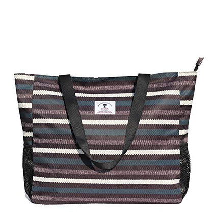 ESVAN LARGE BEACH BAG Water Resistant Lightweight 20 inch Women Oversize Tote Bag for Gym Beach Travel Pool Yoga Nurse - color: B