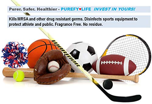 Purefypro Sports Equipment Disinfectant Spray - (4oz, 2pk) Kills 99.9999% MRSA, HIV, Athlete Foot Fungus, Virus and Fungi. No Rinse, No Residue. Sports Pads, Yoga Mats, Shoes, Boxing Gloves Euipment - size: 4 Fl Oz (Pack of 2)