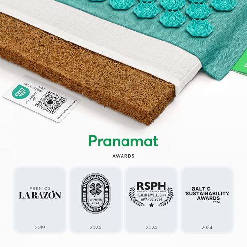 Pranamat Acupressure Large Mat and Pillow Set, Premium Acupressure Therapy for Pain Relief and Relaxation, Handcrafted in Europe with Sustainable and Natural Materials (Lavander) - color: Lavander