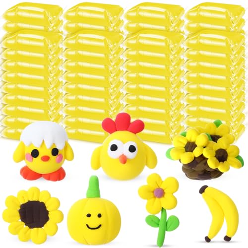VioraWhite 72 Pcs 38oz Air Dry Clay Bulk Modeling Clay,Yellow | Ultra Lightweight Foam Modeling Clay for Kids Adults, DIY Gifts Party Arts Crafts, School Project Supplies - color: Yellow