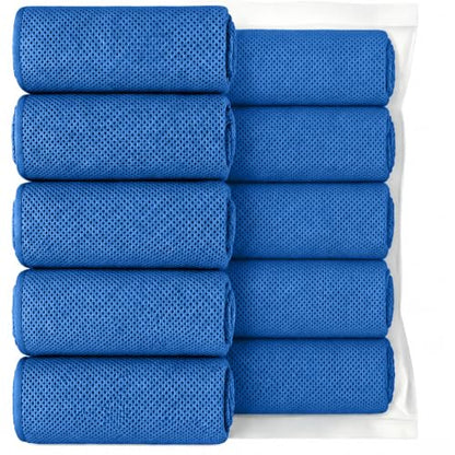 Puomue 5 Pack Cooling Towels, 40 Inches x 12 Inches, Breathable Soft Chilly Microfiber Towel for Yoga, Sport, Running, Workout, Gym, Camping and Fitness, Dark Blue - color: Dark Blue1