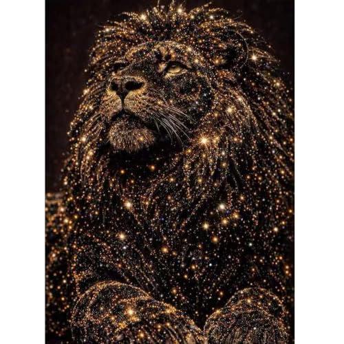 Animal Lion 5D Diamond Painting Kits for Adults,Diamond Art 12 X 16 Inch | DIY Full Drill Diamond Kits,Diamond Dots Paintings with Gem Art Crafts,Home Wall Decor - color: SH175