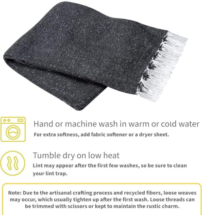 Cozumel Bulk Mexican Yoga Blanket, 10 Pack, Charcoal - color: Charcoal