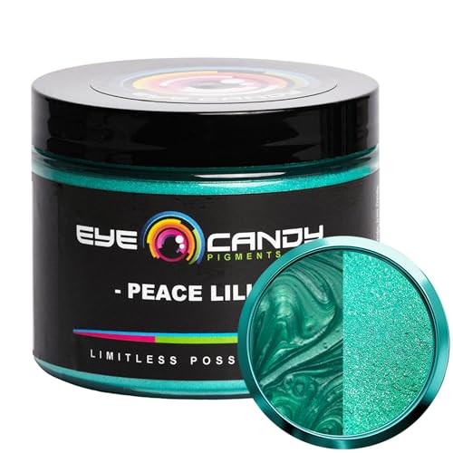 Eye Candy Pigments Premium Green Mica Powder - Peace Lilly (50gr) - for Epoxy, Resin, Soap, Paint, Woodworking, Acrylic Pouring, Bath Bombs, Fishing Lures - DIY Arts and Crafts Additive - color: Peace LIlly