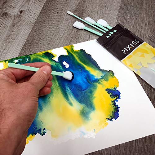 Alcohol Ink Paper Blending Solution and Alcohol Blending Brushes, Alcohol Ink Supplies Include 25 Sheets Medium 5x7-Inch, 4-Ounce Blending Solution and 10 Brushes