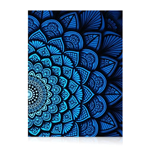 Modern Merch Mandala Diamond Art Kits for Adults, Blue and Black Pattern 5D Diamond Painting for Adults, DIY Mandala Wall Art, Cross Stitch Pattern Gem Art, Full Round Drill 12x16 - color: Blue Mandala