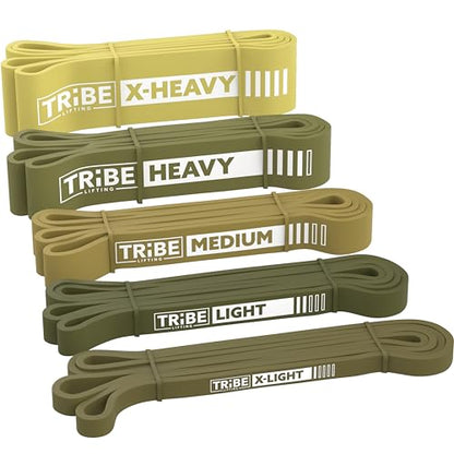 Long Resistance Bands Set, 5 Pull Up Assistance Bands for Working Out - color: Green