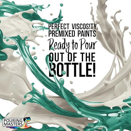Pouring Masters Peppermint Metallic Pearl Ready to Pour Acrylic Pouring Paint - Premium 8-Ounce Pre-Mixed Fluid Acrylic Paint - Fluid Art Supplies for Canvas, Wood, Paper, Tile & Rocks | Ready to Pour, Premium Pre-Mixed Fluid Acrylic Paint - Fluid Art Sup