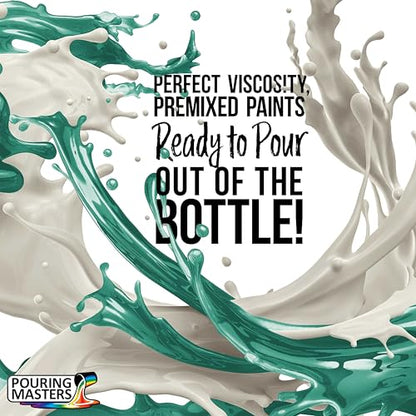 Pouring Masters Peppermint Metallic Pearl Ready to Pour Acrylic Pouring Paint - Premium 8-Ounce Pre-Mixed Fluid Acrylic Paint - Fluid Art Supplies for Canvas, Wood, Paper, Tile & Rocks | Ready to Pour, Premium Pre-Mixed Fluid Acrylic Paint - Fluid Art Sup