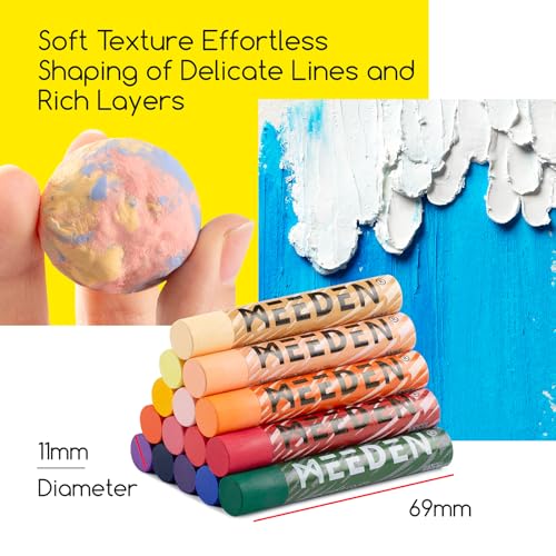 MEEDEN 144 Vibrant Color Soft Oil Pastels + 140lb/300gsm 9"x 12" Oil Pastel Paper for Artist Beginner Adult - Smooth Oil Pastel Crayons for Art Supplies, Painting, Drawing, Blending, Layering, Shading