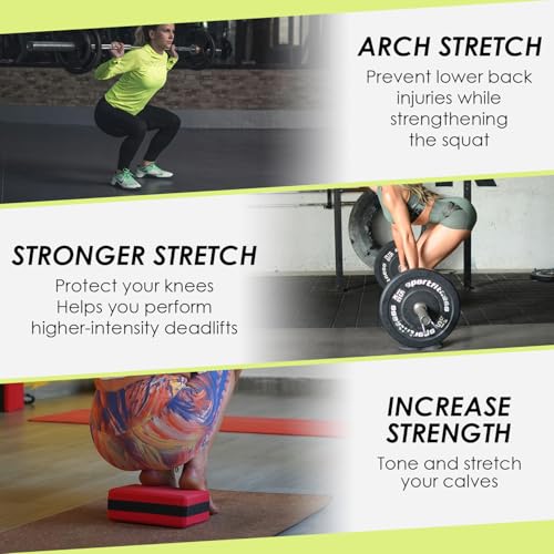 2Pcs Cork Squat Wedge Block, Non-Slip Slant Boards, Ramp Platform for Elevate Heels and Squat Support