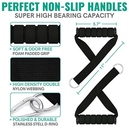 Aihoye Resistance Bands with Handles & Door Anchor for Strength Training - color: 10-150LB Set (11Pcs)