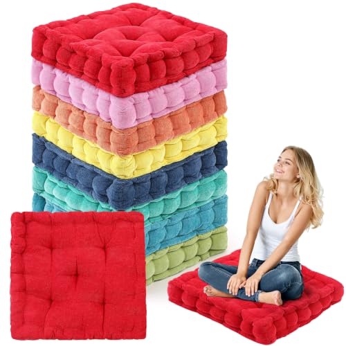 Jerify Multicolored 8 Pcs Large Floor Pillow Cushion,Square 20 x 20 - color: Multicolored, size: Square 20 x 20