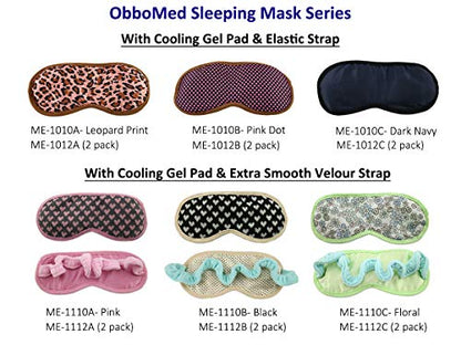ObboMed ME-1010B Soothing Silk Eye Sleep Mask with Cooling Gel Pack, Cold Therapy Relief Wrap, for Insomnia, Tired Puffy Eyes, Headache, Wrinkles, Dark Circles and Relaxation – Pink Dot - color: Me-1010b: Pink Dot