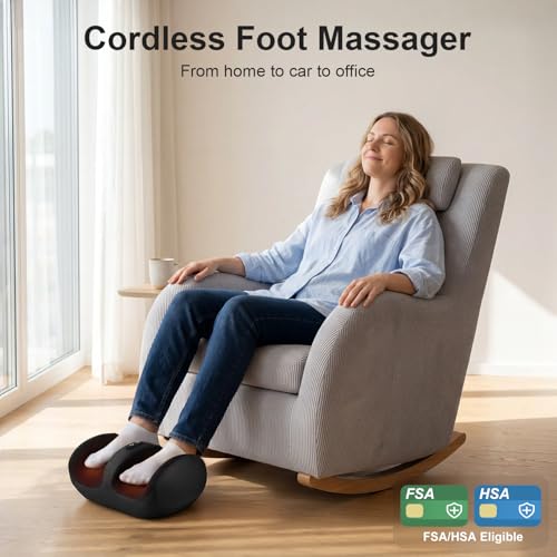 Nekteck Cordless Shiatsu Foot Massager with Heat, Leg and Calf Massager
