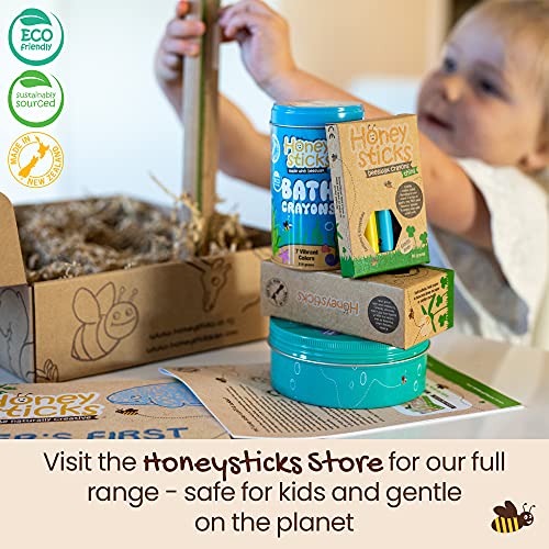 Honeysticks Kids Activity Set - 6 Stencils and Jumbo Beeswax Crayons (8 Pk) | Art Set for Ages 3-5 - Non-Toxic Crayons (8 Pack) Plus 6 Large Stencils - Easy to Use - Preschool Drawing and Coloring, Gift