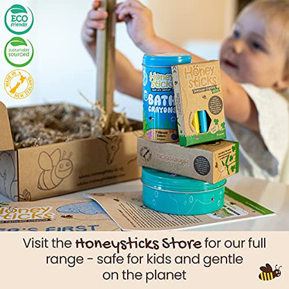 Honeysticks Kids Activity Set - 6 Stencils and Jumbo Beeswax Crayons (8 Pk) | Art Set for Ages 3-5 - Non-Toxic Crayons (8 Pack) Plus 6 Large Stencils - Easy to Use - Preschool Drawing and Coloring, Gift