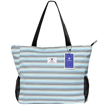 ESVAN LARGE BEACH BAG Water Resistant Lightweight 20 inch Women Oversize Tote Bag for Gym Beach Travel Pool Yoga Nurse - color: W