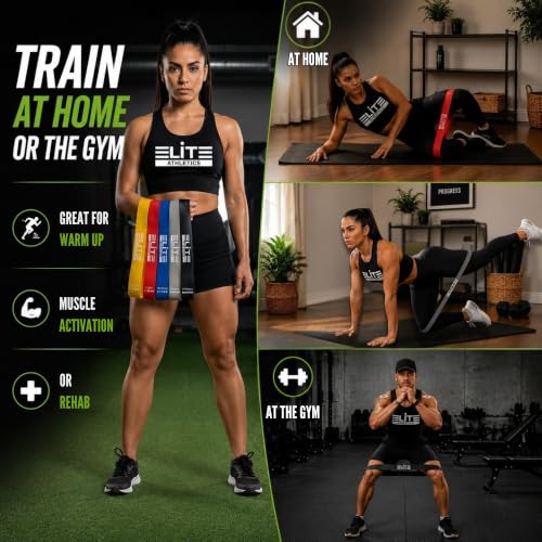 Mini Resistance Loop Bands - Set of 5 Exercise Bands, Great for Yoga Pilates Rehabilitation Therapy Workouts