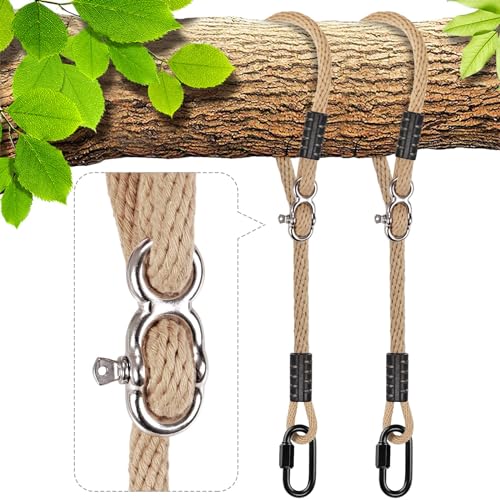 BeneLabel 2Pcs 40"/3ft Tree Swing Rope Hammock Tree Swing Hanging Straps - color: Raw White, size: 3ft