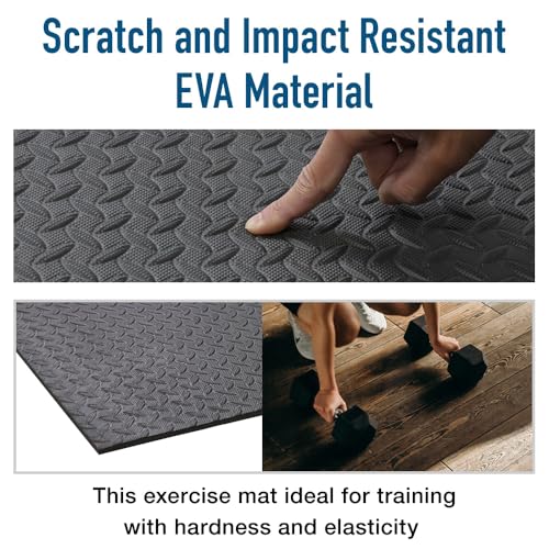 Japard Large Workout Exercise Mat 7' x 3', Extra Wide Pilates Mat 7mm Thick EVA Foam, Non-Slip Home Gym Floor Mat for Yoga, Stretching, Stationary Bike, Treadmill & Fitness Equipment