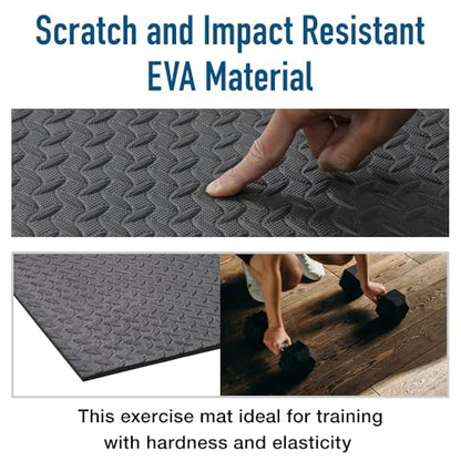 Japard Large Workout Exercise Mat 7' x 3', Extra Wide Pilates Mat 7mm Thick EVA Foam, Non-Slip Home Gym Floor Mat for Yoga, Stretching, Stationary Bike, Treadmill & Fitness Equipment