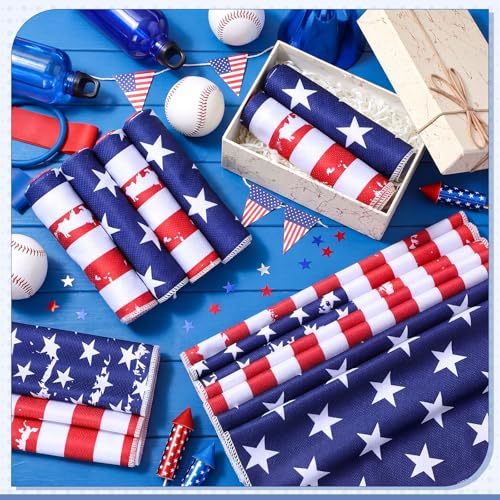 FuWeave 12 Pcs American Flag Cooling Towels Gifts 40 x 12 Inch - color: American Flag, size: 40 x 12 inches