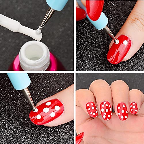 4PCS Double-Ended Metal Ceramic Clay Ball Stylus Dotting Tools and 5PCS 2 Way Silicone Polymer and Embossing Paper Flower Indentation Tool for Drawing - color: pink