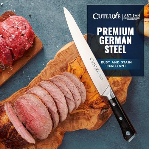 Cutluxe Turkey Carving Knife Set – Carving Fork & Knife for Meat & BBQ | Razor Sharp German Steel, Full Tang Ergonomic Handle – Grilling Gift for Men, Artisan Series - size: 2 Pcs BBQ Knife Set