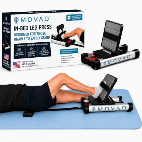 Mini in-Bed Leg Press for Rehab | US Doctor Invented for Stroke, Post-Surgery & Limited Mobility | Use in Bed, Chair or Wheelchair | 6 Resistance Levels | Portable 9 lb PT Equipment