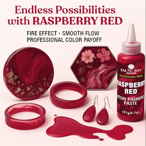 BALTIC DAY Burgundy Red Epoxy Resin Pigment Paste, Extra Large 191g (6.7oz) – Opaque Resin Colorant, Highly Concentrated Epoxy Dye, Mica Powder Alternative for Resin Art, Jewelry, Tumblers, River Tables & Crafts - color: Burgundy Red