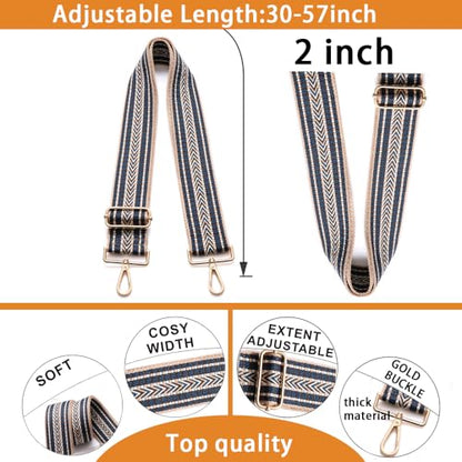 S-Jacorry Purse Strap Replacement Crossbody Wide Shoulder Strap Adjustable Canvas Straps Handbag Strap Replacement Belts - color: Gold Buckel-433