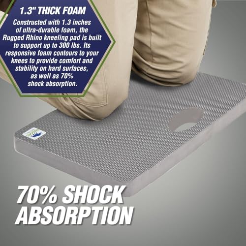 RUGGED RHINO Extra Thick Foam Kneeling Pad for Gardening 2 Pack, Slate Gray | Thick Knee Pads, Holds 300 lbs, Protect Knees from Hard Concrete Surfaces for Gardening, Yard, Gym, Mechanic - color: Slate Gray