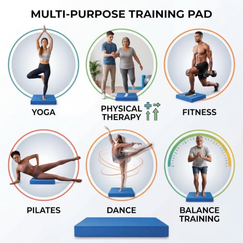 Stability Trainer Pad - Foam Balance Exercise Pad Cushion for Therapy, Yoga, Dancing Balance Training, Pilates,and Fitness (Blue)