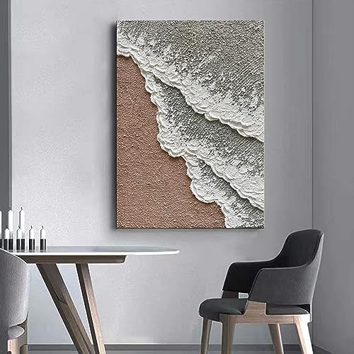 Limiyer Art 36x24 inch Hand painted Beach wave Landscape Oil painting Modern Abstract Texture Canvas Painter living wall Decorative art - color: YI035