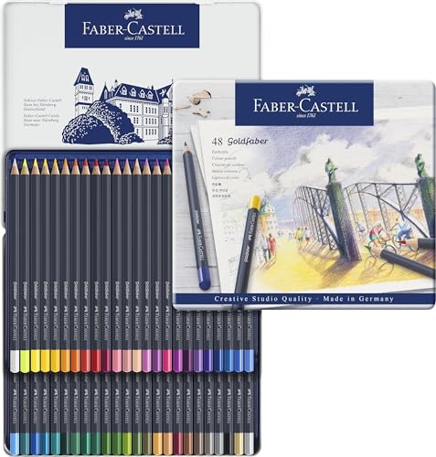 Faber-Castell Creative Studio Goldfaber Color Pencils - Tin of 48 - size: 1 Count (Pack of 48)