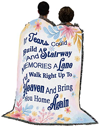 Pure Country Weavers If Tears Could Build A Stairway Blanket - Sympathy Bereavement Gift Tapestry Throw Woven from Cotton - Made in the USA (72x54) - color: Stairway, size: 72" x 54"