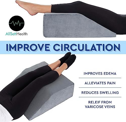 Leg Elevation Pillow - Memory Foam Leg Elevating Pillow | Leg Rest Wedge - Leg Pillow Elevation Blood Circulation | Relieves and Recovers Foot & Ankle Injuries | Foot Elevation Pillows for Swelling - style: Leg Elevation