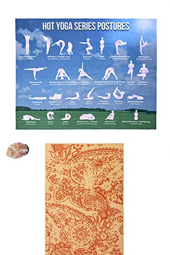 Large Bikram Yoga Poses Poster - Tapestry for Hot Yoga Decor - Beginners' Guide Chart for Effective Exercise, Microfiber Material - Wall Decoration for Gym, Studio, Zen Room and Dome